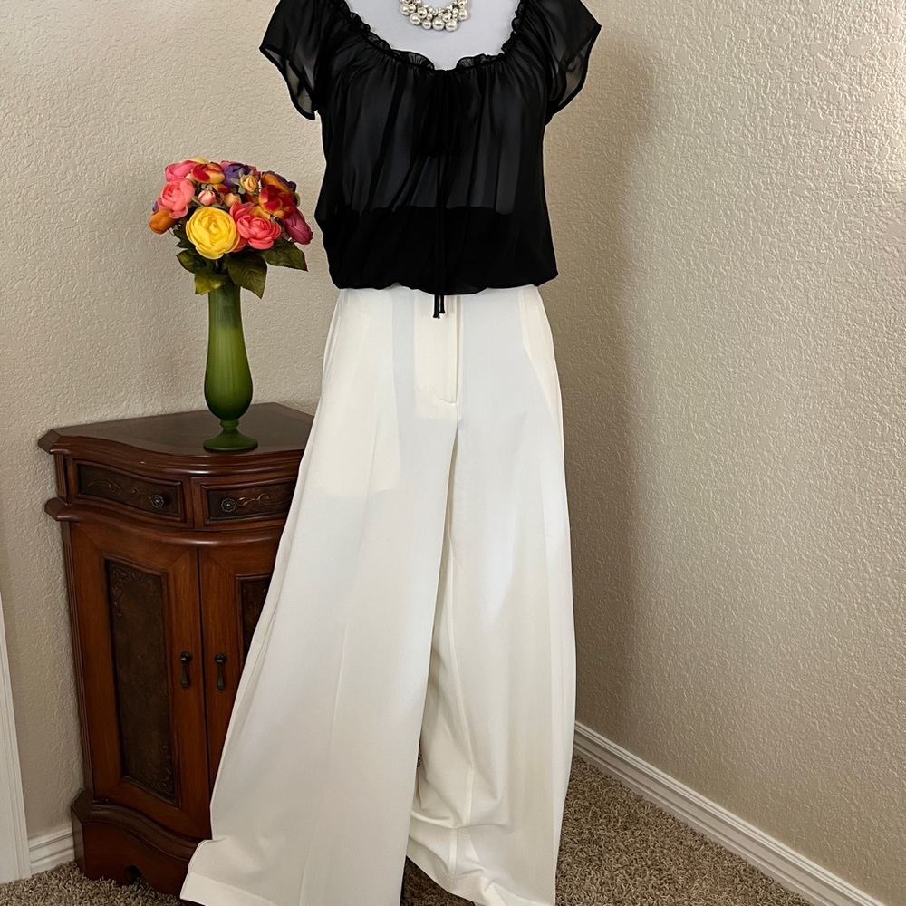 Vintage Metro Style Wide Leg Dress Pants